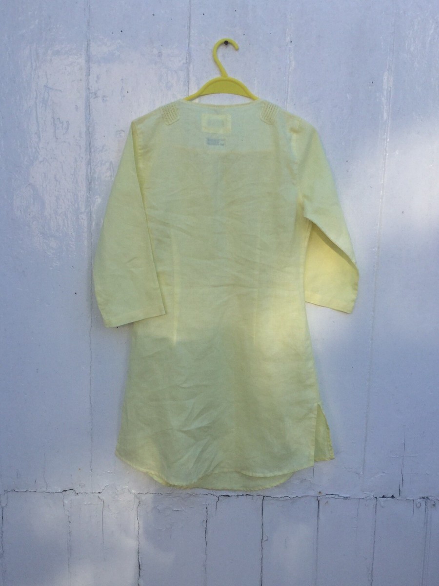 knee length dresses for ladies White Linen Kaftan Dress - Kaftan Maxi Dress, Long Sleeves & Pockets main image 1
