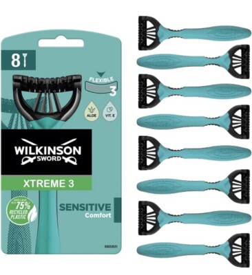 WILKINSON SWORD - Xtreme 3 für Männer, Sensitive, 8er Pack Einwegrasierer