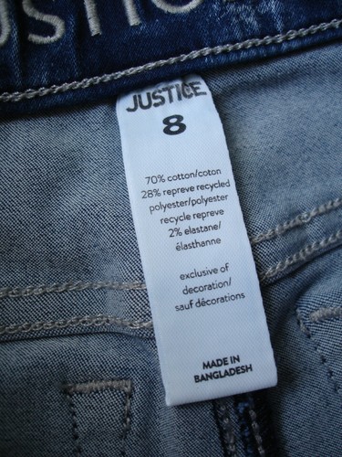 Justice Girl size 8 - Stone wash mid rise legging some distress detail - 2020 - Picture 3 of 5