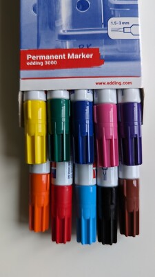 Edding 3000-999 Permanentmarker, 1,5 - 3 mm, farbig sortiert, 10 Stück