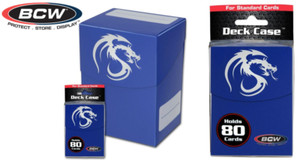 Blue BCW Gaming Deck Case - Holds 80 Sleeved Gaming cards - Card Protector