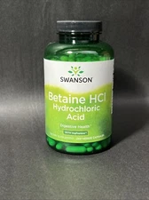 Swanson Betaine Hcl Hydrochloric Acid with Pepsin 250 Capsules