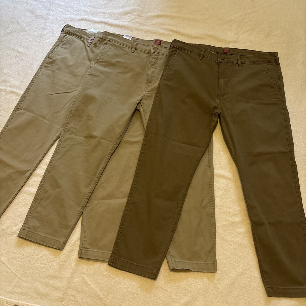 Levis XX Chino Pants Men's 38x30 Brown Tan Cotton Tapered Stretch Fit  