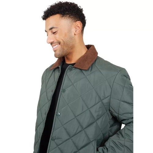 Mens Brave Soul Emmerson Padded Hooded Puffer Jacket with Elasticated Trims - Picture 6 of 8