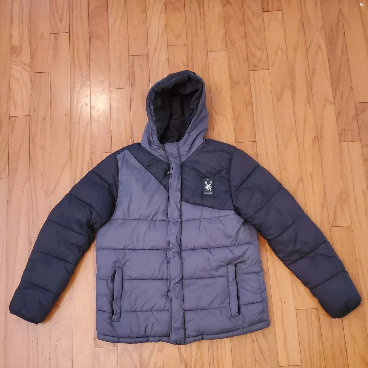 SPYDER MENS CIRCUIT PUFFER JACKET POLAR 199 SIZE Large Black Gray