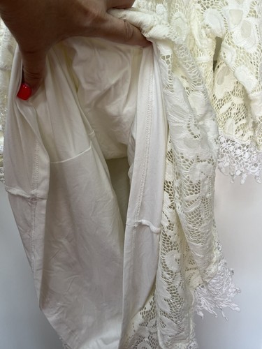 Chasing Fire Flies White Lacy Dress Girls Sz XL 14-16 Boho Beach Cottage Lined - Picture 6 of 6