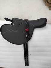 Black Racing Exercise Light Weight Horse Tack Saddle With Stirrup Free Shipping.