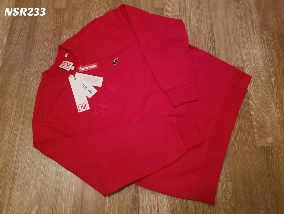 Supreme lacoste crewneck red 2025