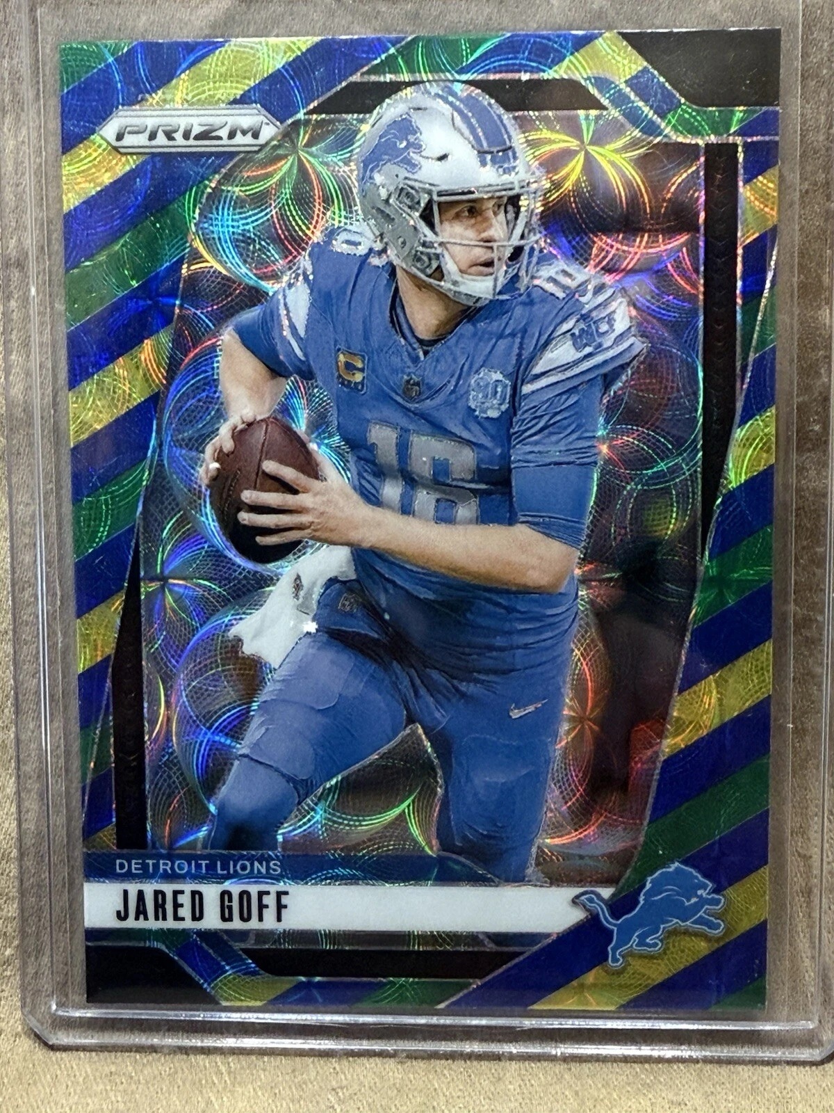 2024 Panini Prizm Choice Football Jared Goff Blue Yellow Green Prizms  SSP