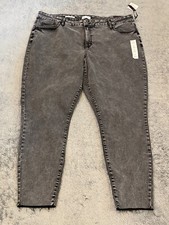 NWT Ava  Viv Jeans Womens 22 Black Mid Rise Skinny Denim Pants Stretch