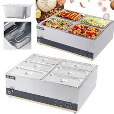 3/4/5/6 Pots Commercial Catering Electric Bain Marie Food Warmer Heat Chip Dump