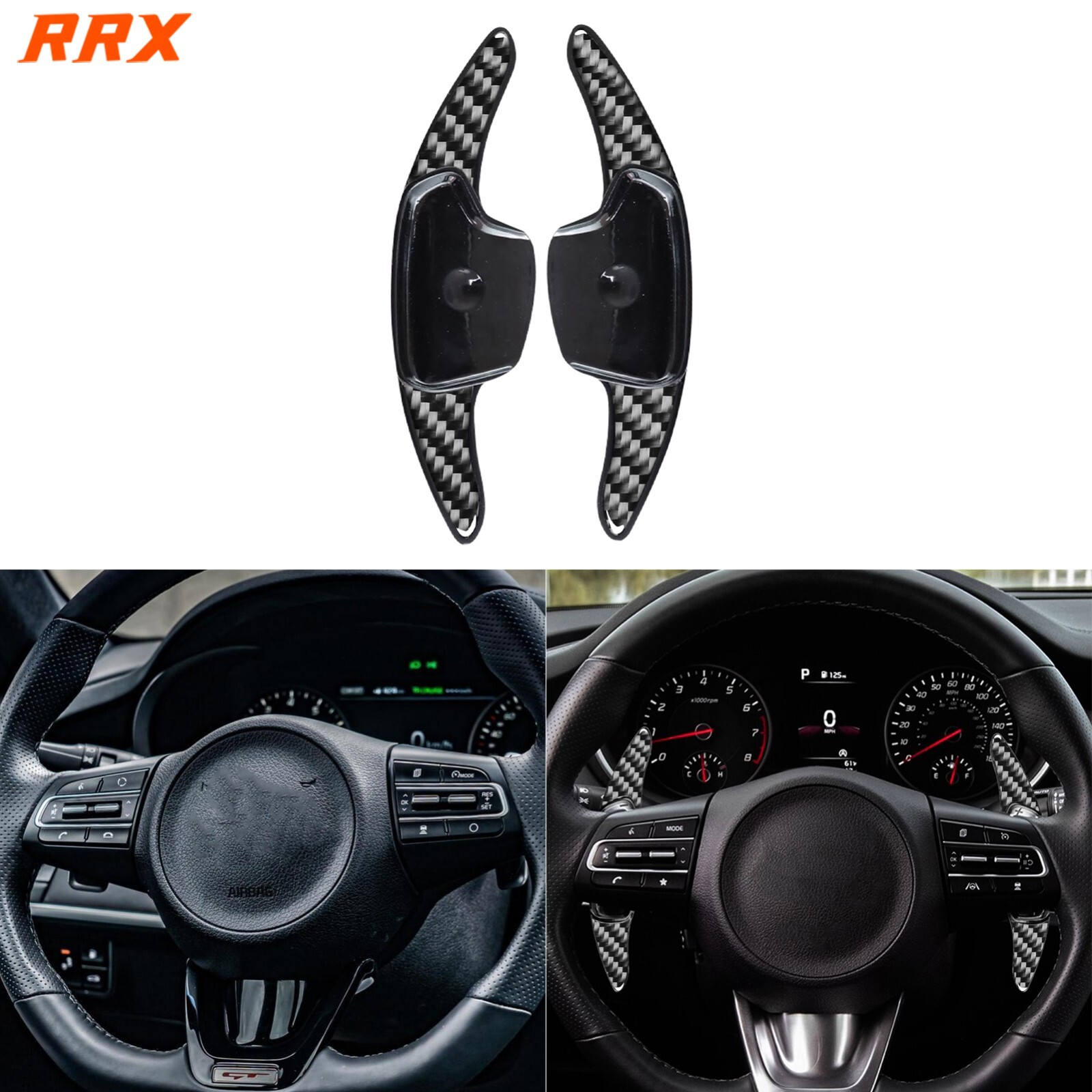 Real Carbon Fiber Steering Wheel Paddle Shifter Cover For Kia Forte K3 2019-2023