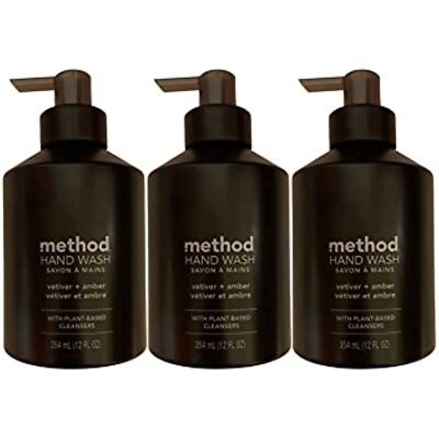 Method Vetiver & Amber Natural Scented Hand Wash in Elegant refillable