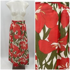 NELLY DE GRAB Vintage Maxi Skirt Boho Festival Tropical Floral Print Bohemian