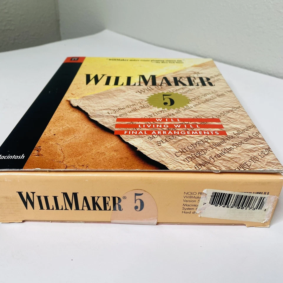 Nolo WillMaker 5 Vtg Software New Sealed NOS Macintosh - Image 2 of 4