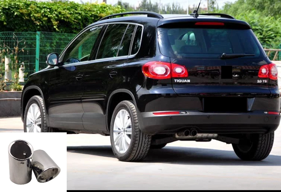 Tubo de escape silenciador punta escape trasero coche para VW Volkswagen Tiguan 2008-2019 2 piezas Foto 2 de 4