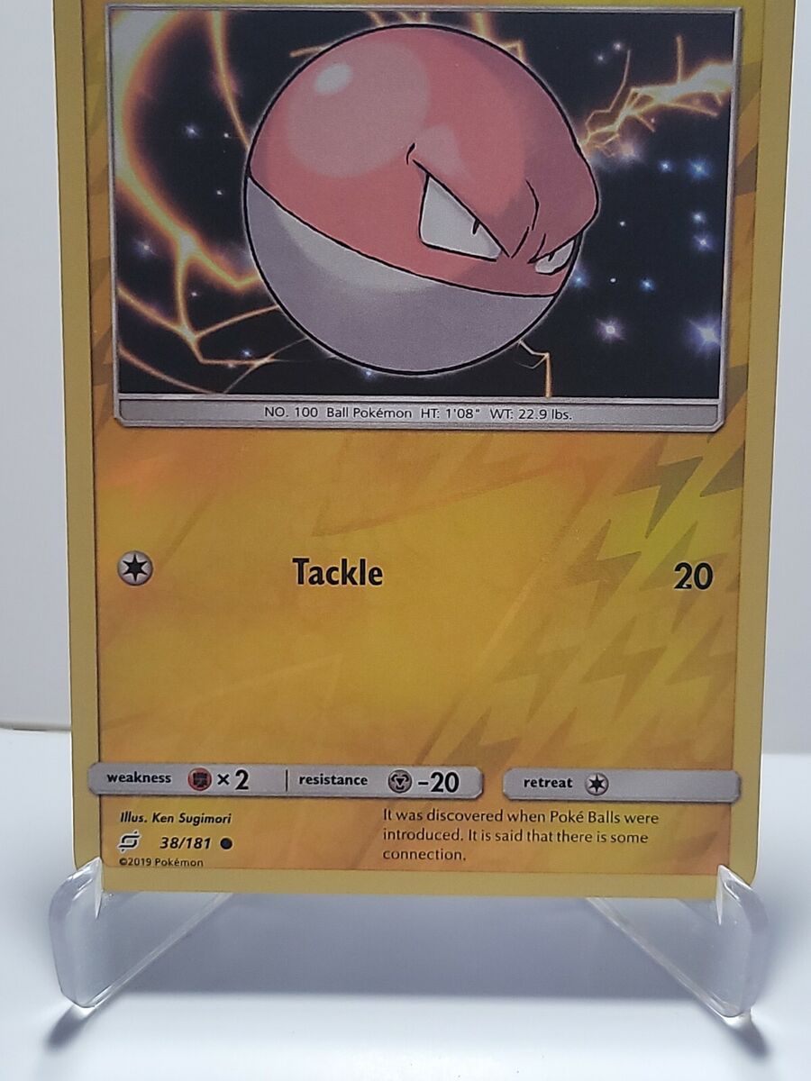 Voltorb 38/181 Pokemon Sun & Moon Team Up Reverse Holo LP Used See Pictures