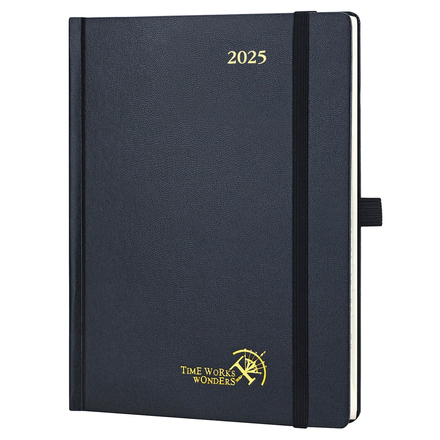 POPRUN 2025 Planner Medium Size 8.5''x 6.5'' Hardcover - Daily Weekly and Mon...