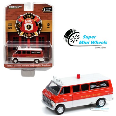 Greenlight 1:64 - 1970 Ford Econoline Vigili Del Fuoco Paterson - Diecast Rosso Edizione 2022