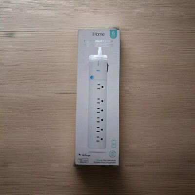 iHome 6 Outlet Flow Smart Wi Fi Surge Protector Works with Hey Google & Alexa