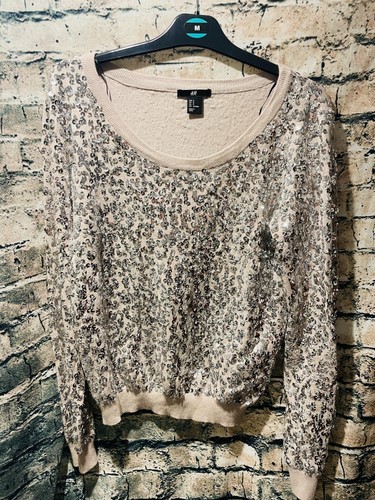 H&M Oversize Champagne Sequin Top, Size S , fit 12/14/16/18 42" chest - Picture 4 of 16