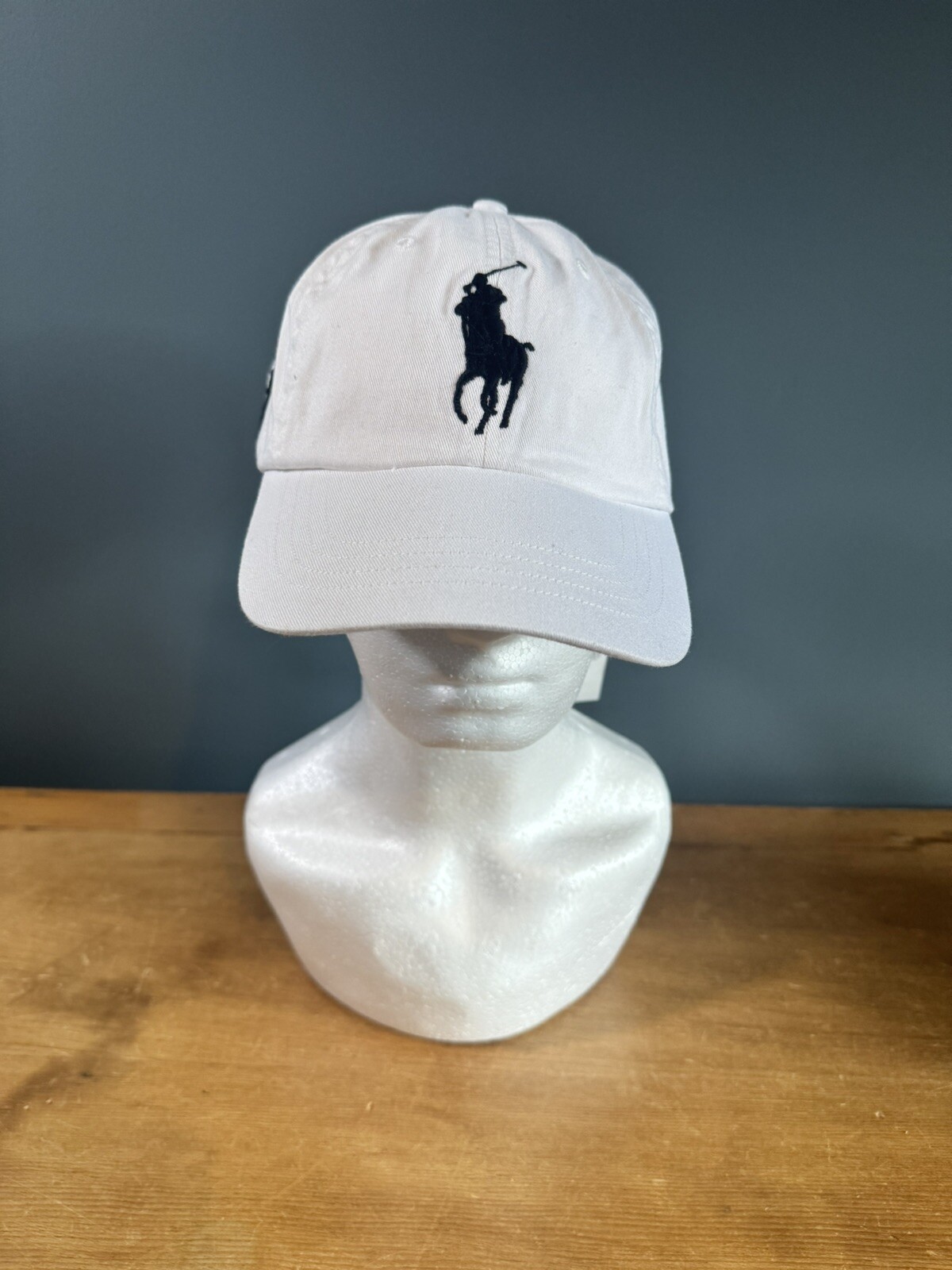 Cappello berretto Polo Ralph Lauren taglia unica più nuovo con etichette cinturino pelle Big Pony