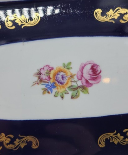 Reichenbach Porcelain Cobalt Baroque Pageantry Platter German Democratic... - Picture 6 of 12