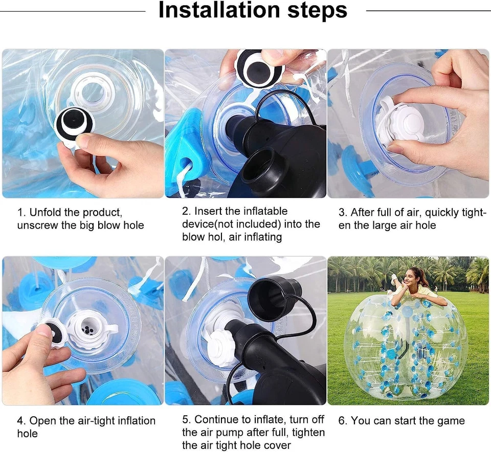 Qdreclod Aufblasbare Bubble Ball Kinder Bounce Body Bumpers Aufblasbar Bubble - Bild 2 von 4