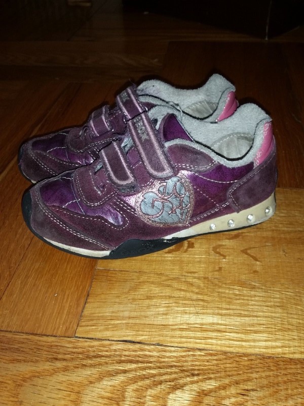 GEOX purple sneakers sz 29 shoes with w/ lights light up !