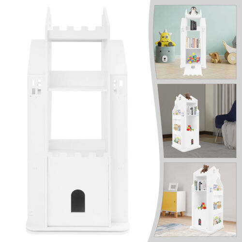Kids Bookshelf, Castle Rotating Bookshelf , 360° Rotating Children's Bookshelf - Picture 10 of 18
