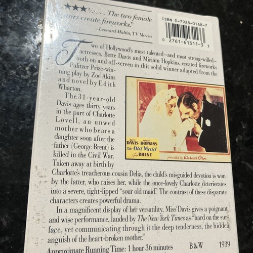 New Sealed VHS The Old Maid Bette Davis Miriam Hopkins Free Shipping! - Picture 5 of 6