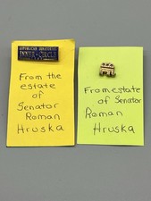 VTG Gold Tone Metal Senatorial Inner Circle & RNC Elephant Lapel Pins