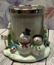 Kohl's Ceramic Snowman 1 Wick Candle Holder Christmas (Candle NOT Included)