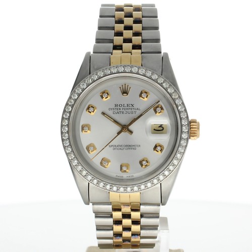 Rolex DateJust 36 TT 16030 Silver Dial Mens 36mm Automatic Swiss Made Wristwatch