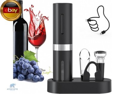 CIRCLE JOY Elektrischer Weinöffner-Set, Wiederaufladbares 5-in-1