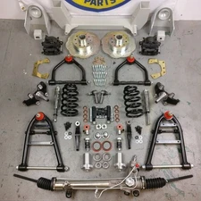 34-36 Chevy Master MUSTANG II Coil-Over IFS 2" Drop 5x4.75 Power LHD Rack 