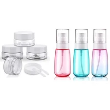 Cosywell Travel Cream Jars for Toiletries 4 Pack Refillable Cosmetic Containe...