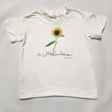 Vintage 90s Sunflower Graphic Tee Kids Small, Made in USA Cotton Shirt