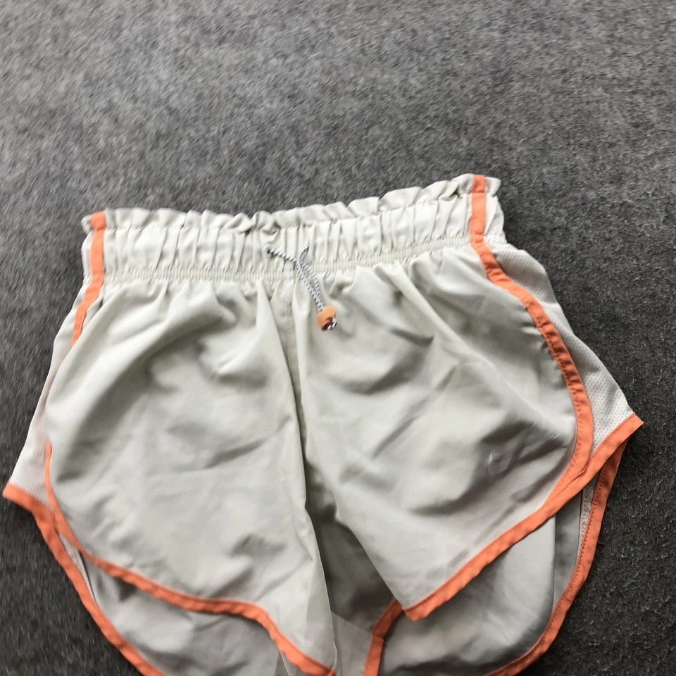 Nike Shorts XS Womens White Orange Trim Mesh Lined Athletic Dri-FIT Running - Image 2 of 4