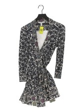 Diane von Furstenberg Wrap Midi Dress UK6 in Grey