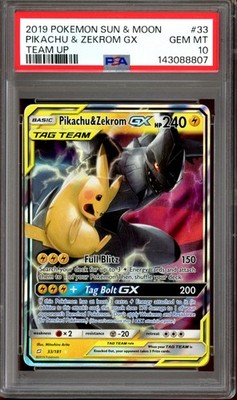 PSA 10 Pikachu & Zekrom GX 33/181 Holo Team Up 2019 Pokemon | eBay