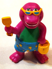 Barney 1993 Beach Outfit Sand Shovel  Bucket PVC Action Figure Vintage RARE