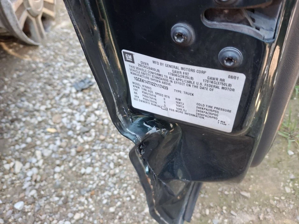 Chevrolet Silverado 1500 2002 conductor parasol izquierdo gris usado OEM 3619543 Foto 4 de 4