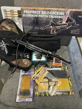 SAS Prophecy 80lb Self Cocking ALUMINUM Pistol Crossbow Cobra System BUNDLE LOT!