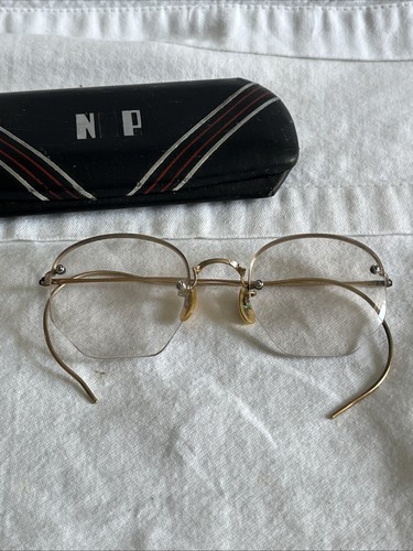 Vintage Shuron 1/10-12K GF Brille mit Drahtrand im Etui - Bild 2 von 18