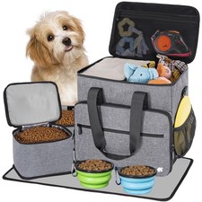 5 Set Dog Travel Bag for Supplies, Dog Lovers, Large Pet Travel Kit Includes ...