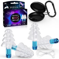 Concert Ear Plugs, 2 Pairs Adults Soft Silicone Reusable High Fidelity Musician