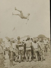 Antique Real Photo Postcard Rppc Ww1 Soldiers New Jersey Sea Girt Shenanigans