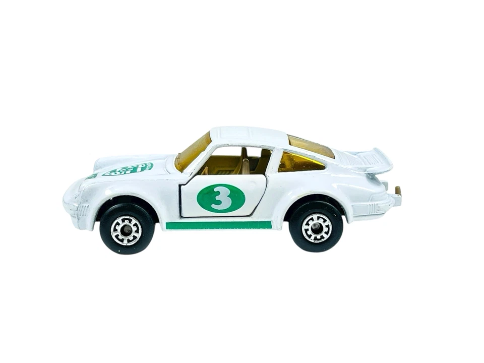 Matchbox Superfast MB3 blanco Porsche 911 Turbo - con caja de rejilla amarilla Foto 2 de 4