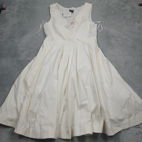 Collette Dinnigan Dress Womens 12 White Pockets Anthropologie NWT